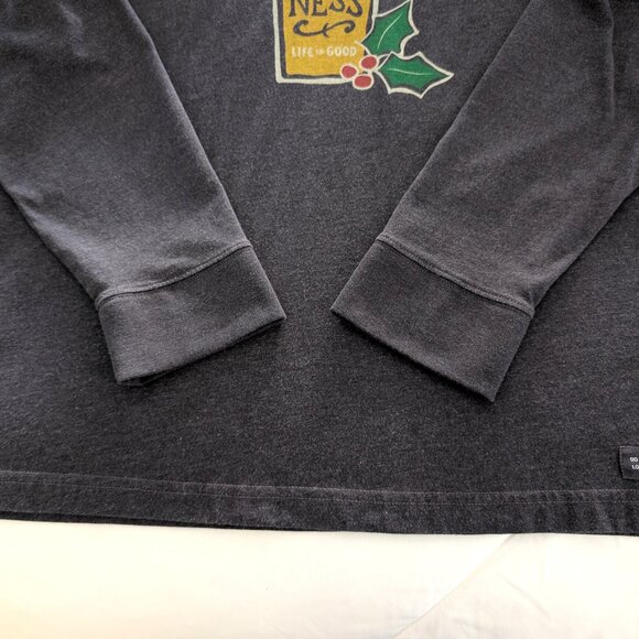 LIFE‎ IS GOOD Crusher T Shirt Men's L Classic Gray Beer Holly Graphic Pullover - Picture 8 of 13